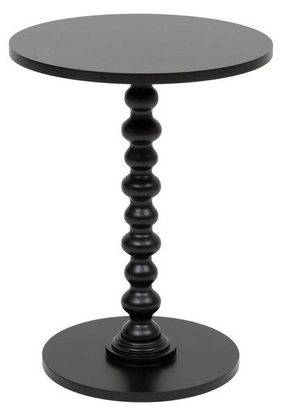Kisasztal kerek fa, 50x38 cm, fekete – BAROKO