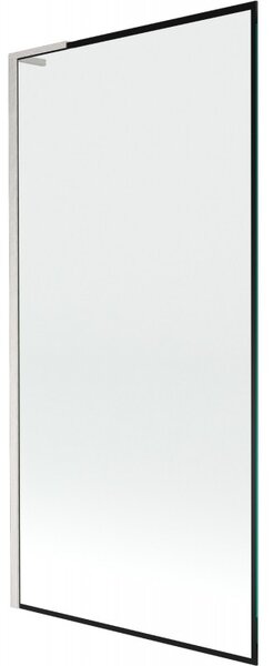 Mexen Next L, 1 szárnyú kádparaván 90 x 150 cm, 6mm átlátszó üveg-fekete mintás, 6mm átlátszó üveg, csiszolt acél profil, 895-090-000-03-70-97