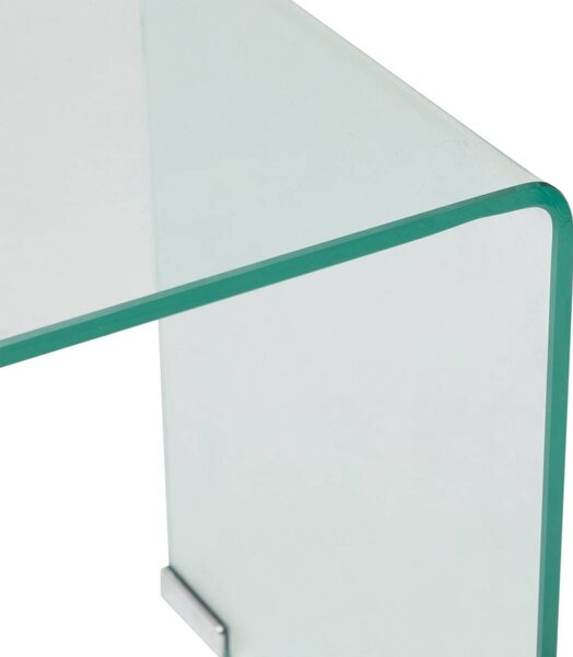 Dohányzóasztal 2 db-os szett, egymásba rakható, üveg, 51/46 cm, átlátszó – CASSINE