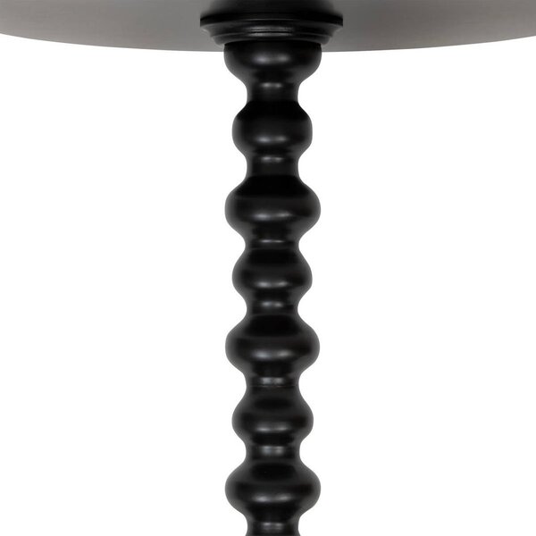 Kisasztal kerek fa, 50x38 cm, fekete – BAROKO