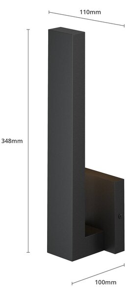 Lindby Isadore LED kültéri fali lámpa, Fekete, Alumínium, Modern