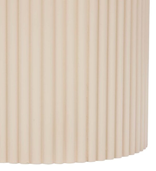 Kisasztal 2 db-os szett, kerek bordázott fa, 38/31 cm, bézs – AMAUDINE