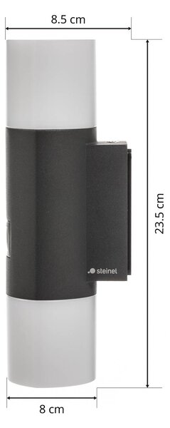 STEINEL 910 S LED érzékelős fali lámpa antracit, Fekete, Alumínium, Modern