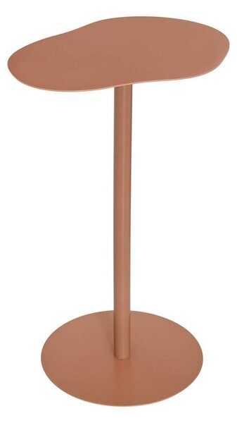 Kisasztal, organikus forma, fém, 50x33 cm, terrakotta – HARICOT