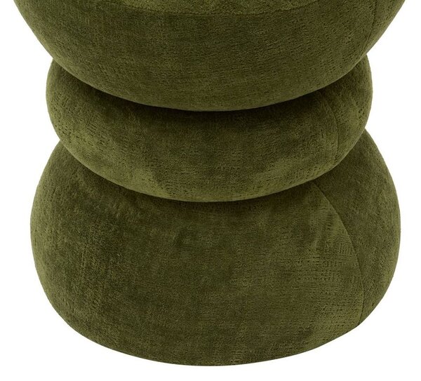 Puff kerek, zsenília szövet, 38,5x36 cm, khaki zöld – BELLONDE