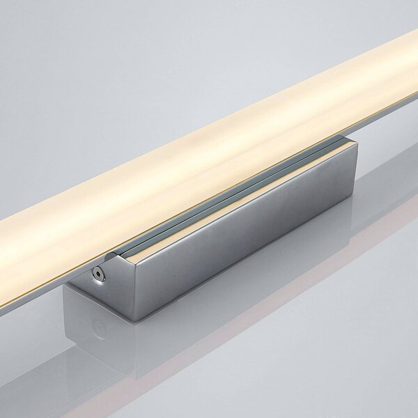 Lindby LED fürdőszobai mennyezeti lámpa Levke, 100 cm, fényerőszabályzó, IP44, dimmelhető, Fehér / opál, Fürdőszoba, fém, Modern