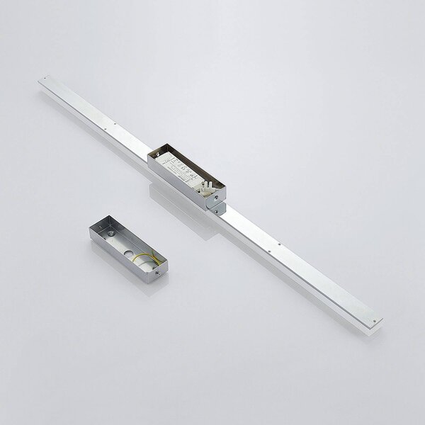Lindby LED fürdőszobai mennyezeti lámpa Levke, 100 cm, fényerőszabályzó, IP44, dimmelhető, Fehér / opál, Fürdőszoba, fém, Modern