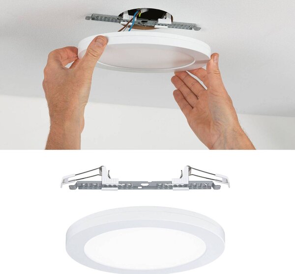 Paulmann fedél LED szerelőpanellel 4 000 K 22,5 cm, Fehér / opál, Nappali / Étkező, Műanyag
