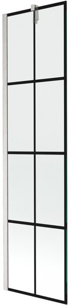 Mexen Next, 1 szárnyas kádparaván 50 x 150 cm, 6 mm átlátszó üveg - fekete mintás, acél, 895-050-000-00-77-97