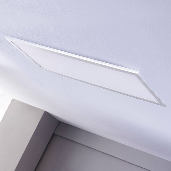 Lindby LED panel Livel, CCT, 120 cm x 30 cm, távirányítóval, dimmelhető, Alu / szürke / cink, Konyha, Műanyag, Modern