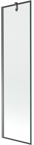 Mexen Next, 1 szárnyas kádparaván 50 x 150 cm, 6mm átlátszó üveg - fekete mintás, grafit, 895-050-000-00-70-95