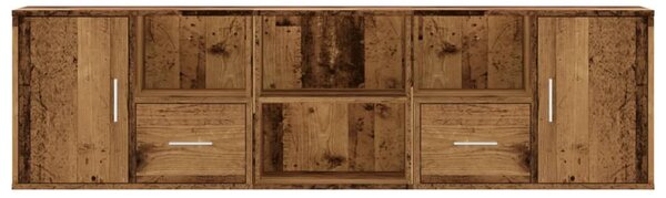 Antik fa színű szerelt fa sarokszekrény 160 x 40 x 45 cm