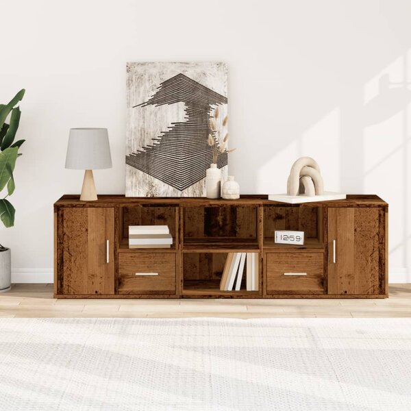 Antik fa színű szerelt fa sarokszekrény 160 x 40 x 45 cm