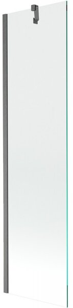 Mexen Next, 1 szárnyú kádparaván 50 x 150 cm, 6 mm átlátszó üveg, szálcsiszolt grafit, 895-050-000-00-00-66