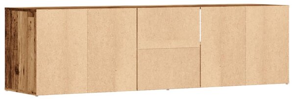 Antik fa színű szerelt fa sarokszekrény 160 x 40 x 45 cm