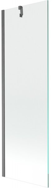 Mexen Next, 1 szárnyú kádparaván 60 x 150 cm, 6 mm átlátszó üveg, szálcsiszolt grafit, 895-060-000-00-00-66