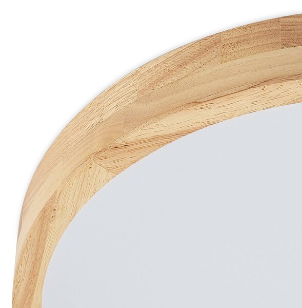 Lindby LED mennyezeti lámpa Lanira, Ø 50 cm, fa, távirányító, CCT, dimmelhető, Világos fa, Nappali / Étkező, Fa, Modern