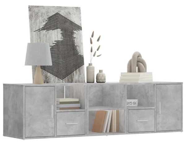 Betonszürke szerelt fa sarokszekrény 160 x 40 x 45 cm