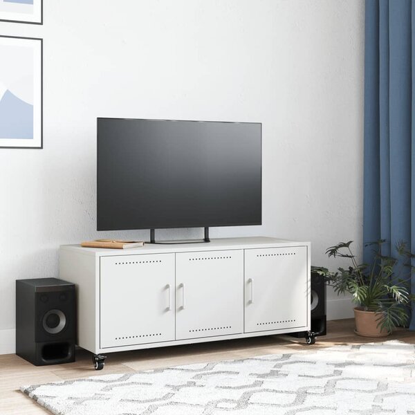 Fehér acél TV-szekrény 100,5 x 39 x 43,5 cm