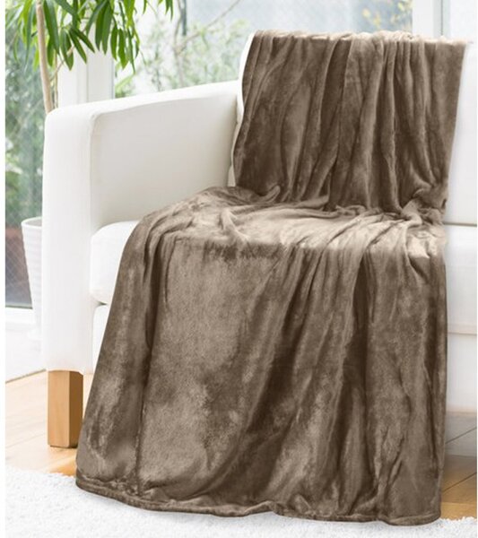 Minőségi barna takaró tükröződéssel Szélesség: 150 cm | Hossz: 200 cm