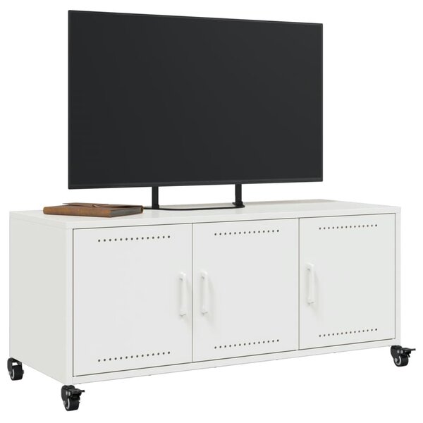 Fehér acél TV-szekrény 100,5 x 39 x 43,5 cm