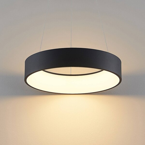 Arcchio LED lógó lámpa Aleksi, Ø 45 cm, fekete, fém, CCT, dimmelhető, Fekete, Konyha, fém, Modern