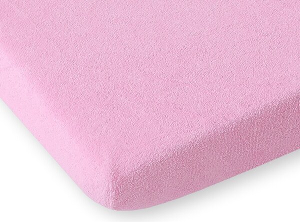 Sweet baby frottír gumis lepedő - rózsaszín 60x120
