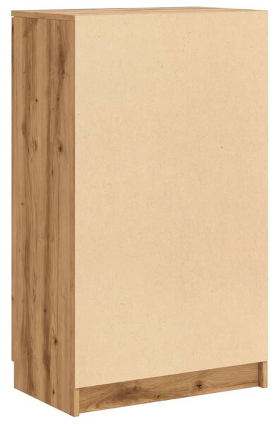 Kézműves tölgy színű szerelt fa cipőszekrény 59 x 35 x 100,5 cm