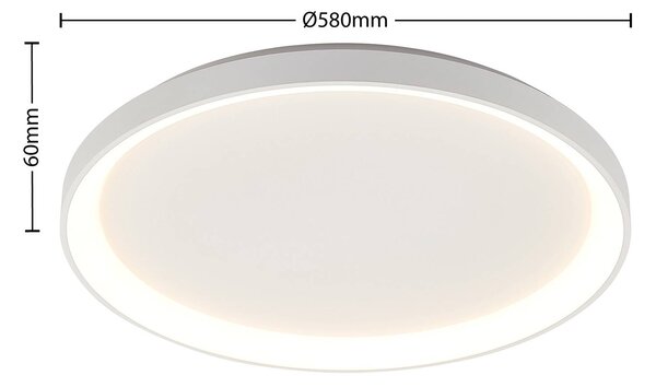 Arcchio Vivy LED mennyezeti világítás, Ø 58 cm, fehér, fém, dimmelhető, Fehér / opál, Konyha, fém, Modern