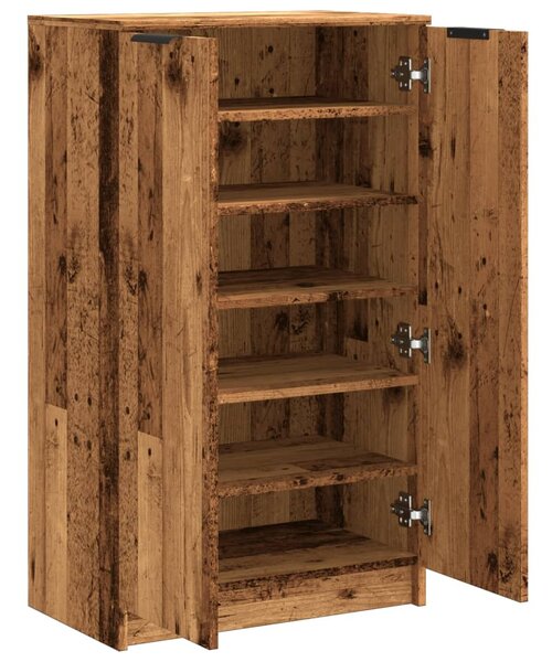 Antik fa színű szerelt fa cipőszekrény 59 x 35 x 100,5 cm