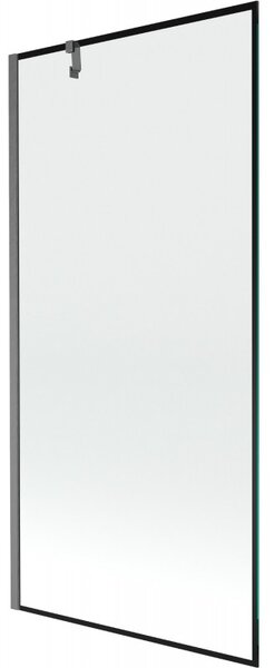 Mexen Next, 1 szárnyas kádparaván 90 x 150 cm, 6mm átlátszó üveg - fekete mintás, csiszolt grafit, 895-090-000-00-70-66