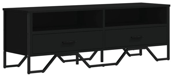 Fekete szerelt fa TV-szekrény 122 x 34 x 41 cm