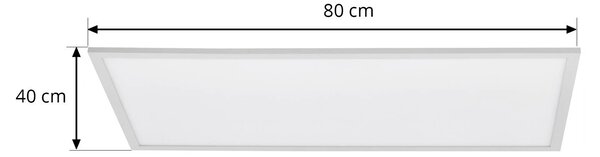 Lindby LED panel Lamin, fehér, 80 cm, CCT, fényerőszabályzó, távirányítóval, dimmelhető, Fehér / opál, Nappali / Étkező, Modern