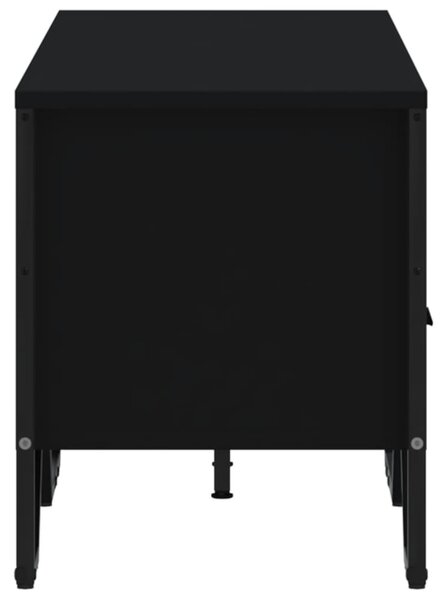 Fekete szerelt fa TV-szekrény 122 x 34 x 41 cm