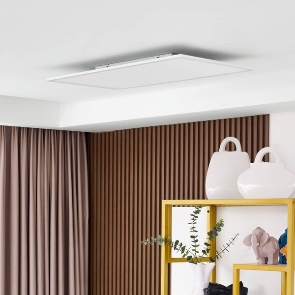 Lindby LED panel Lamin, fehér, 80 cm, CCT, fényerőszabályzó, távirányítóval, dimmelhető, Fehér / opál, Nappali / Étkező, Modern