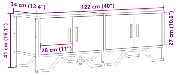 Barna tölgy színű szerelt fa TV-szekrény 122 x 34 x 41 cm