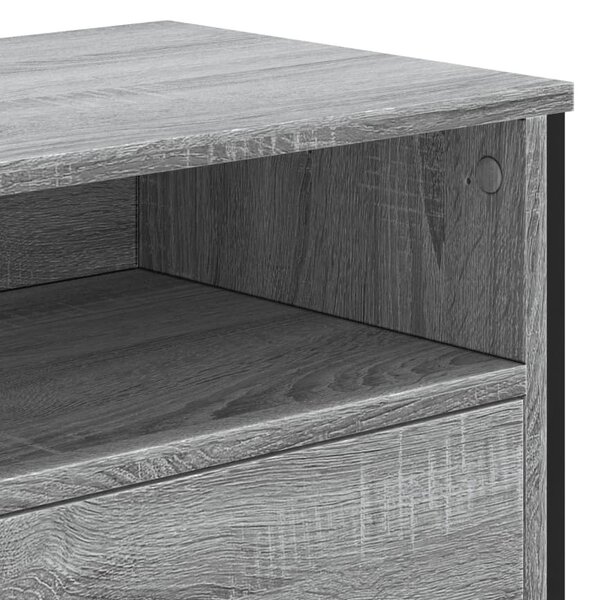 Szürke sonoma színű szerelt fa TV-szekrény 122 x 34 x 41 cm