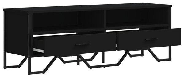 Fekete szerelt fa TV-szekrény 122 x 34 x 41 cm
