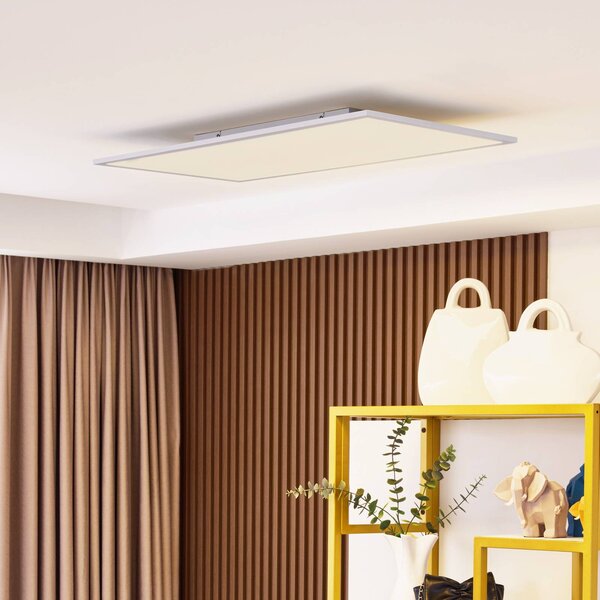 Lindby LED panel Lamin, fehér, 80 cm, CCT, fényerőszabályzó, távirányítóval, dimmelhető, Fehér / opál, Nappali / Étkező, Modern