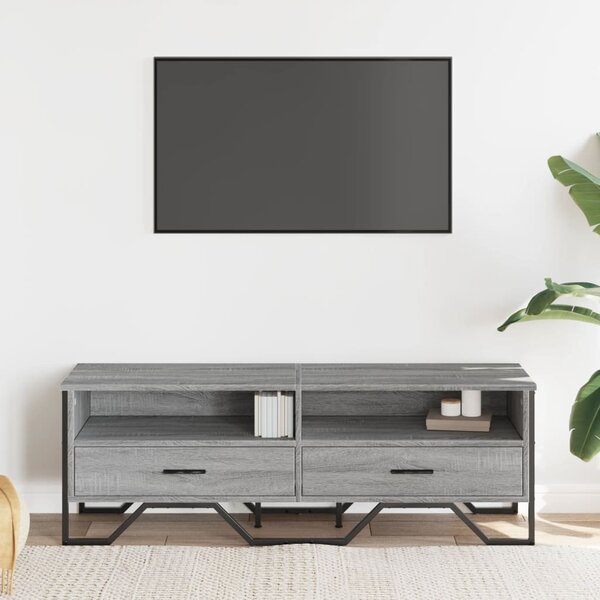 Szürke sonoma színű szerelt fa TV-szekrény 122 x 34 x 41 cm