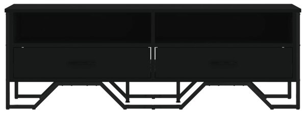 Fekete szerelt fa TV-szekrény 122 x 34 x 41 cm