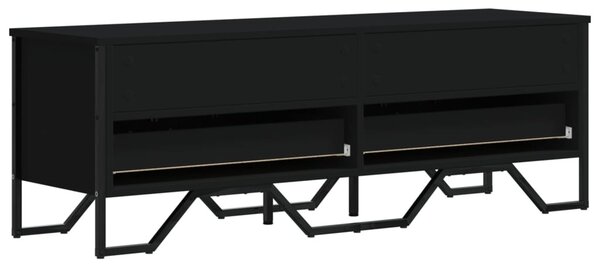 Fekete szerelt fa TV-szekrény 122 x 34 x 41 cm