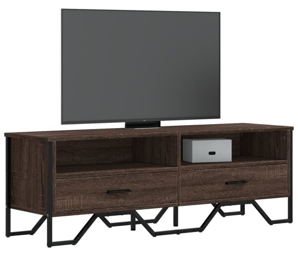 Barna tölgy színű szerelt fa TV-szekrény 122 x 34 x 41 cm
