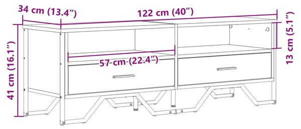 Sonoma tölgy színű szerelt fa TV-szekrény 122 x 34 x 41 cm