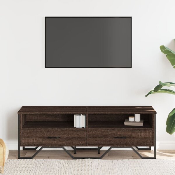 Barna tölgy színű szerelt fa TV-szekrény 122 x 34 x 41 cm