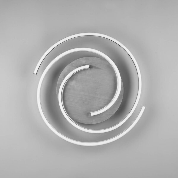 Trio Lighting LED mennyezeti lámpa Caya, fényerőszabályzó, alumínium, dimmelhető, Alu / szürke / cink, Nappali / Étkező, fém, Modern