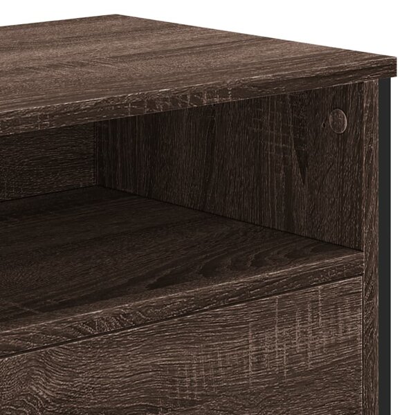 Barna tölgy színű szerelt fa TV-szekrény 122 x 34 x 41 cm