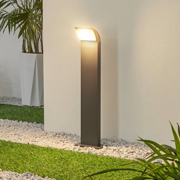 Lucande LED állólámpa Tinna, 60 cm, antracit, IP65, Fekete, Alumínium, Modern