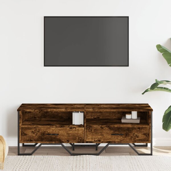 Füstös tölgy színű szerelt fa TV-szekrény 122 x 34 x 41 cm