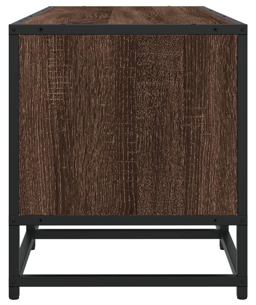 Barna tölgy színű szerelt fa és fém TV-szekrény 100x35x41 cm
